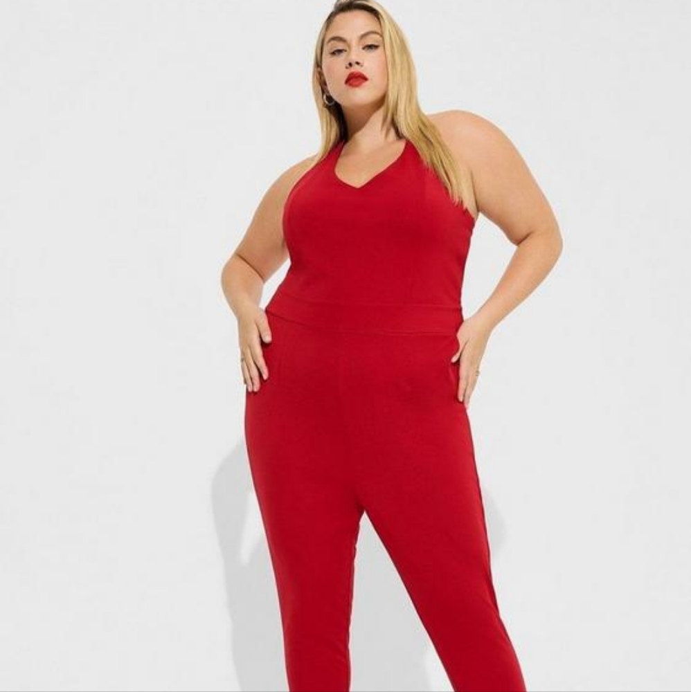 TORRID Red Halter Jumpsuit 2X